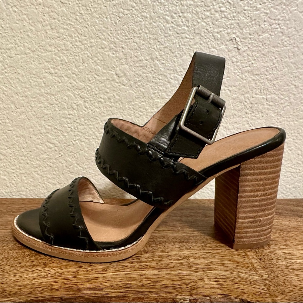 Madewell Black Cross Stitch Block Heel
